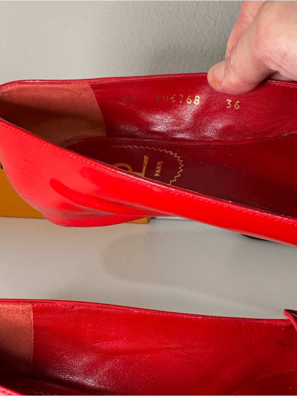 Saint Laurent Red Patent Leather Slip-On Flats - Picture 6 of 7